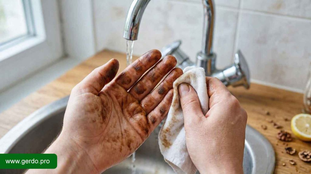 پاک کردن لکه‌های سیاه گردو از روی دست